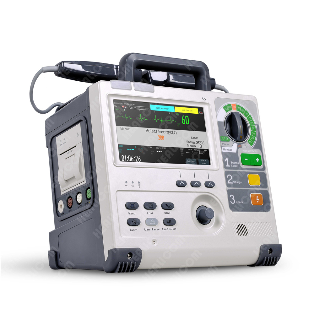 Monitor defibrillatore cardiaco esterno automatizzato DAE di emergenza portatile S5